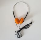Casque audio Walkman style vintage années 80 / 90 – Noir mousses oranges, Neuf