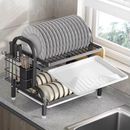 2 Tier Kitchen Dish Rack Plate Cup Drying Drainer Drip Tray Cutlery Holder Home