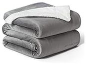 VAS COLLECTIONS? All Season Flannel Sherpa Blanket | Single 150 cm X 220 cm, Grey, skinfriendly