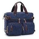 Saddhu Laptop Tote Bag for Women Men 3 in 1 Convertible Messenger Briefcase Shoulder Handbag for Work Bussiness, Blue, 16"