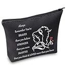 WZMPA Beauty Beast Inspired Cosmetic Bag Beauty Beast Movie Fans Gift You Are Braver Stronger Smarter Than You Think Makeup Zipper Pouch Bag For Friend Family, Always Beauty Beast