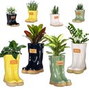 Personalised Gift Wellington Boot Flower Pot Ceramic Home Garden Planter Decor
