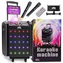 KaraoKing Bluetooth Karaoke Machine for Kids & Adults - New Wireless Microphone Speaker with Disco Ball, 2 Bluetooth Microphones & Free Phone/Tablet Holder - Portable PA System G100