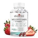 SWISSLIFE FOREVER Multivitamin Gummies (60 Gummies) | Micronutrients Vitamin C,A,D,E,B6,B9,B12 | Sugar-free | Enhances Immunity and Overall Health | Strawberry Flavour for Men & Women