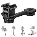 NEEWER Triple Cold Shoe Mount with Gimbal Microphone Mount Extension Bar & 1/4" Adapter Compatible with DJI OM4 Osmo Mobile 3 Zhiyun Smooth 4 Feiyu AK2000 Stabilizer/Tripod/Monopod