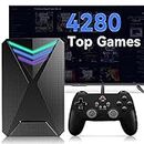 Retro Game Console with Built in 4280 Top Games, Emulator Console Compatible with PS4/PS3/PS2/WII/WIIU/PSP, 2TB External Hard Drive with LaunchBox System, Portable Game HDD with 18 Emulators