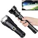 RUCRAK Rechargeable Led Flashlights 90000 High Lumens Super Bright Tactical Military Grade Waterproof Flashlights XHP70 Tactical Flashlight with Zoomable 5 Modes (XHP50)