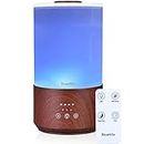 BlueHills Premium 4000 ml Tall Essential Oil Diffuser 4L 4 Liter Extra Large 50 Hour Run Aroma Humidifier 1 Gallon Big Capacity High Mist Output for Large Room Lights Dark Wood Grain T402