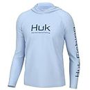 HUK Men's Standard Pursuit Vented Long Sleeve Hoodie, Fishing Shirt with Hood, Ice Water