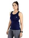 DECISIVE Fitness Women Gym Vest, Tank Top, Stringer Vest for Sports and All Fitness Activities - Navy Blue (Small (28" to 30" Chest))