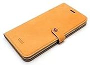 iPhone 6 Splus/6 Plus Case, Genuine LIM`S Premium Leather Slim Fit Edition, iPhone6 Plus, iPhone 5.5 inch, Notebook Type Case, Genuine Leather, Card Storage, Light Brown
