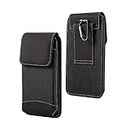 DFV mobile - Belt Case Cover Vertical Design Leather and Nylon pour LG X212TAL Aristo 2 Plus (2018) - Black