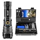Flashlights LED High Lumens Rechargeable, Goreit 950000 Lumens XHP70.2 Super Bright Flashlight, Flash Light Battery Powered, Powerful Handheld Flashlight with holster for Emergency Camping Hiking Gift