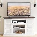 IDEALHOUSE White TV Stand with LED Light and Adjustable Shelf, Entertainment Center for 65 Inch TV, Modern TV Media Console Cabinet Furniture, Gaming Tall TV Stands for Living Room, Bedroom