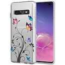 Bohefo Clear Case Compatible with Galaxy S10 Plus (Not fit S10 5G), Samsung S10 Plus 6.4" Case for Girls, Cute Soft TPU Shockproof Protective Phone Case Cover for Samsung Galaxy S10 Plus (Butterfly)