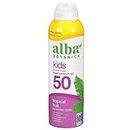 Alba Botanica Kids Sunscreen Spray for Face and Body, Tropical Fruit, Broad Spectrum SPF 50, Water Resistant, 5 fl. oz. Bottle