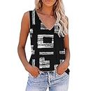 Amazon Smile Account Log in My Account,Athletic Womens Tops Womens Casual Loose V Neck Sleeveless Printed Tank Top Top Foe Women (Black-A, M)