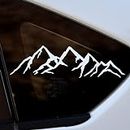 Roonir® Mountain Decal Vinyl Car Sticker | White 8" Die Cut Vehicle Window Graphic, Bumper Stickers | Van Accessories, Camping Hiking Gift Ideas | Waterproof Exterior Grade Automotive Vinyl