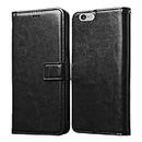 Casotec Flip Cover for Apple iPhone 6 / 6S | Premium Leather Finish | Inbuilt Pockets & Stand | Flip Case for Apple iPhone 6 / 6S (Black)