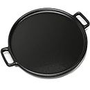 Home-Complete Cast Iron Pizza Pan-14” Skillet for Cooking, Baking, Grilling-Durable, Long Lasting, Even-Heating and Versatile Kitchen Cookware, Black