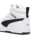 PUMA Rebound V6 Mid Jr Sneaker, Weiß Schwarz, 38 EU