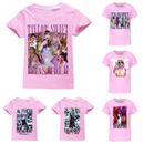 Kids Girls Taylor Swiftie Pop Short Sleeve T-shirt Top Pink Print Casual Tee AU