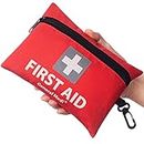 General Medi Mini First Aid Kit, 92 Pieces Small First Aid Kit - Includes Emergency Foil Blanket, Scissors for Travel, Home, Office, Vehicle, Camping, Workplace & Outdoor (Red)
