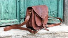 Women's Genuine Cowhide Leather Studded Handbag Crossbody Bag