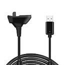 Charging Cable for Xbox 360 & Slim Wireless Game Controllers - Black, 180CM