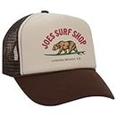 JOES SURF SHOP Foam Snapback Trucker Hat Collection, Brown/Surfing Bear, One Size