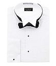 Milani Men's Tuxedo Shirt with French Cuffs and Bow Tie, White, 18.5" Neck 32"-33" Sleeve
