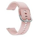 HUMBLE Silicone 19mm Replacement Band Strap with Metal Buckle Compatible with Noise Colorfit Pro 2, Storm Smart Watch & Watches with 19mm Lugs (Pink)