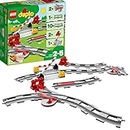 LEGO DUPLO Town Train Tracks Expansion Set, Building Toys for Toddlers with Red Action Brick, Gifts for 2 - 5 Year Old Boys and Girls 10882