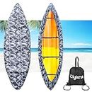 10-16FT Waterproof Kayak Covers for Outdoor Storage, Canoe Cover Accessories, Boat Cover Oxford Shade Marine Cockpit Dust Covers UV Protection Ultra Sunblock Shield for Fishing Boat Kayak Canoe