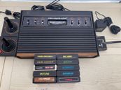 Atari CX2600 Six Switch, 10 Games, 2 Controllers Power Supply TESTED WORKING