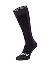 SEALSKINZ 100% Waterproof Cold Weather Knee Length Sock, Black/Grey, Large