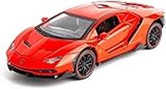ARNIYAVALA Model Car Compatible for 1/24 Scale Lamborghini LP770 Alloy Diecast Model Vehicles Pull Back Toy Car with Light and Sound for Kids Boys Gift(RED)