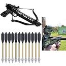 LEgdor 6.3 Inch Aluminium Crossbow Bolts Arrows with High Impact Bolts 50-Pounds and 80-Pounds, for Mini Crossbow Hunting Pistol Precision Target Arrow Archery,36 Pack - Not Contain Crossbow