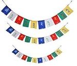 Rise™ Combo 3 Ladakh Prayer Flag for Car, Bike and Home Decoration, Standard Size Small, Mudium, Big, Multicolour -3 Pieces Set