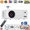 4K Projector 23000LMS 1080P 3D 5G WiFi Bluetooth Video Home Theater 250" Display