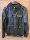 I Jeans by Buffalo Men's Faux Leather Aviator Bomber Jacket Black (XL) Rn94468