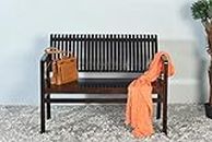 WOODLAB Furniture Sheesham Wood Sitting Bench for Home Outdoor and Garden (Walnut Finish)