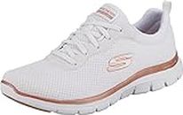 Skechers Womens Flex Appeal 4.0-Brilliant Vie Casual Shoes Vegan Air-Cooled Memory Foam Cushioned Comfort Insole White Rose Gold - 6 Uk (149303)