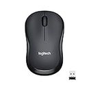 Logitech M221 Wireless Mouse, Silent Buttons, 2.4 GHz with USB Mini Receiver, 1000 DPI Optical Tracking, 18-Month Battery Life, Ambidextrous PC/Mac/Laptop - Charcoal Grey