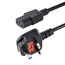 StarTech.com Standard UK Computer Power Cord - Power cable - IEC 60320 C13 to BS 1363 (M) - 6 ft - black (PXT101UK)