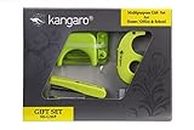 Kangaro Multipurpose Gift Set for Home, Office and School Use (SS-G10P) Set of 4 | 1 Stapler HS-G10 | 1 Paper Punch Perfo-10 | 1 Tape Dispenser TD 18 | 1 Staple Box No. 10 | Green
