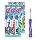 GUM Monsterz Kids and Toddler Toothbrush, Soft, Suction Cup Base, Ages 2+, Pack of 6 Single Toothbrushes, Colour May Vary