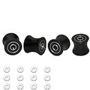 FRECCU Total Gym Replacement Set of 4 Wheels/Rollers for Models DLX, DLX II, DLX III, Adv DLX, Pilates, Pilates Pro 2500, 3000, 4000，570, 2000 （Black）