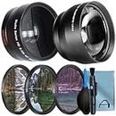 A-Cell Accessory Bundle for Canon Rebel T3, T3i, T5, T5i, T6, T6i, T7i, EOS 80D, EOS 77D Cameras with Canon EF-S 18-55mm is II STM Lens - Includes: 58mm Filter Kit + Wide Angle + Telephoto Lens