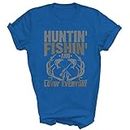 Hunting Fishing Loving Every Day Fathers Day Fisherman Cool Unisex Shirt Gift Women Men T-Shirt (Royal;M)
